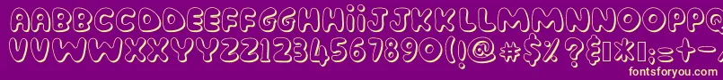 Fonte AmenderTu – fontes amarelas em um fundo roxo