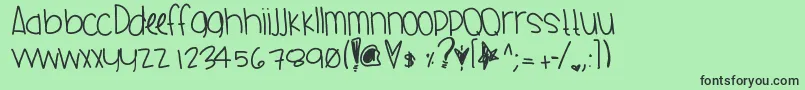 フォントCharmeleonred – 緑の背景に黒い文字