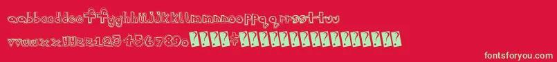 Sanscollege Font – Green Fonts on Red Background
