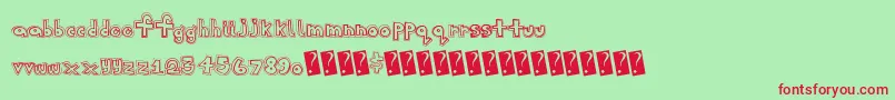 Sanscollege Font – Red Fonts on Green Background