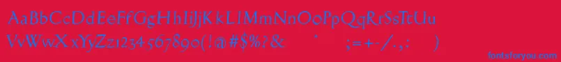 BurkleinOblique Font – Blue Fonts on Red Background