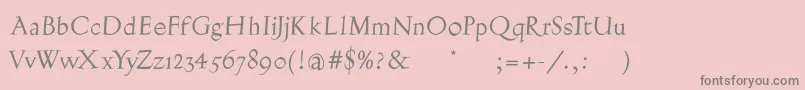 フォントBurkleinOblique – ピンクの背景に灰色の文字