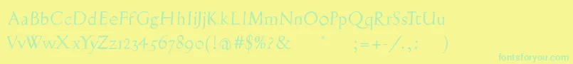 BurkleinOblique Font – Green Fonts on Yellow Background