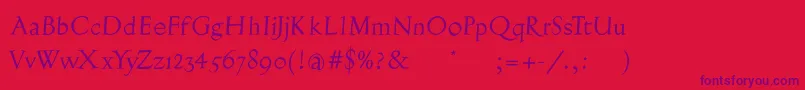 BurkleinOblique Font – Purple Fonts on Red Background