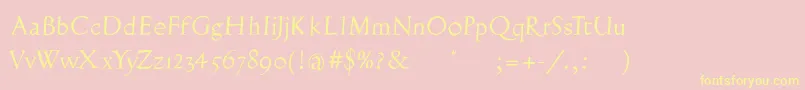 BurkleinOblique Font – Yellow Fonts on Pink Background