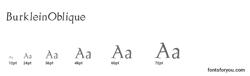 BurkleinOblique Font Sizes