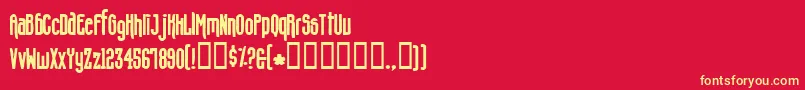 フォントConcshoe – 黄色の文字、赤い背景