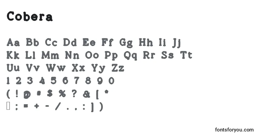 Schriftart Cobera – Alphabet, Zahlen, spezielle Symbole