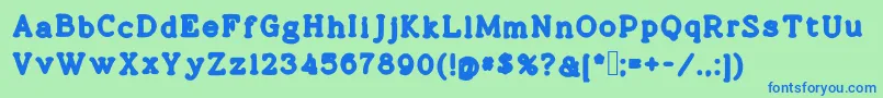 Czcionka Cobera – niebieskie czcionki na zielonym tle