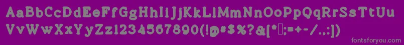 フォントCobera – 紫の背景に灰色の文字