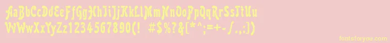 Karollaett Font – Yellow Fonts on Pink Background
