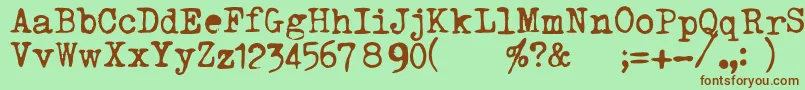 TriumphTippa Font – Brown Fonts on Green Background