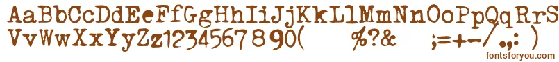 TriumphTippa-Schriftart – Braune Schriften auf weißem Hintergrund