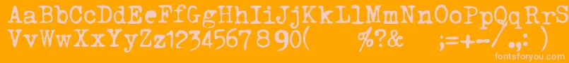TriumphTippa-fontti – vaaleanpunaiset fontit oranssilla taustalla