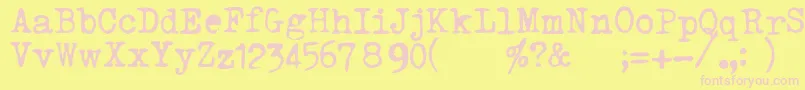 フォントTriumphTippa – ピンクのフォント、黄色の背景