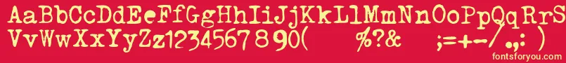 TriumphTippa Font – Yellow Fonts on Red Background