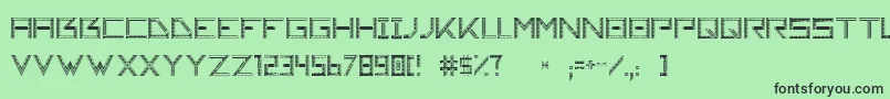 フォントTsachi – 緑の背景に黒い文字