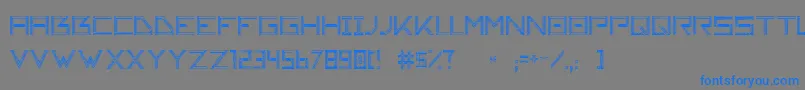 フォントTsachi – 灰色の背景に青い文字