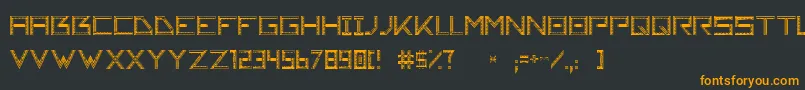 フォントTsachi – 黒い背景にオレンジの文字