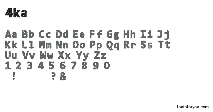 A fonte 4ka – alfabeto, números, caracteres especiais