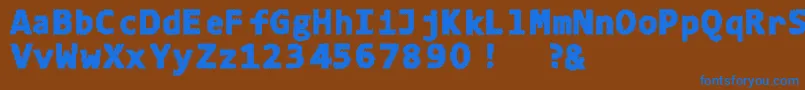 フォント4ka – 茶色の背景に青い文字