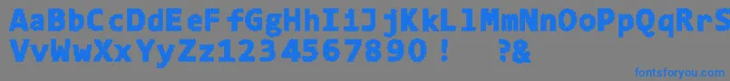 フォント4ka – 灰色の背景に青い文字