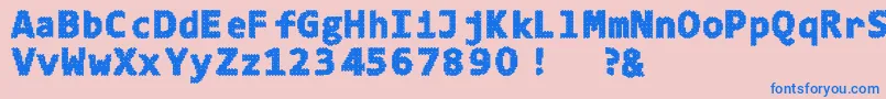 4ka Font – Blue Fonts on Pink Background