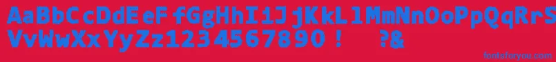 フォント4ka – 赤い背景に青い文字