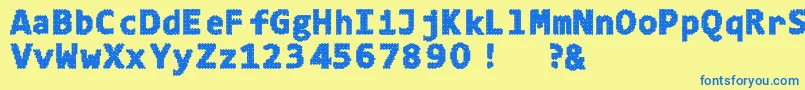 フォント4ka – 青い文字が黄色の背景にあります。