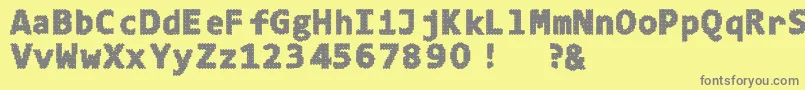 フォント4ka – 黄色の背景に灰色の文字