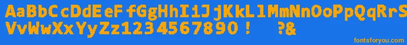 4ka Font – Orange Fonts on Blue Background