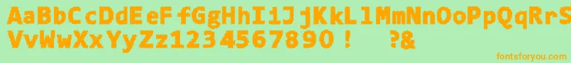 4ka Font – Orange Fonts on Green Background