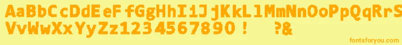 フォント4ka – オレンジの文字が黄色の背景にあります。