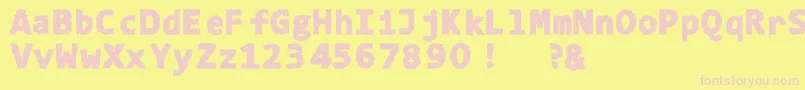 4ka Font – Pink Fonts on Yellow Background