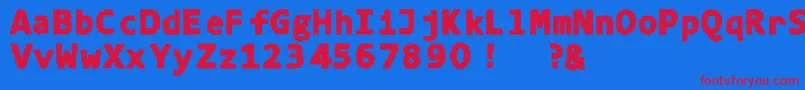 4ka Font – Red Fonts on Blue Background