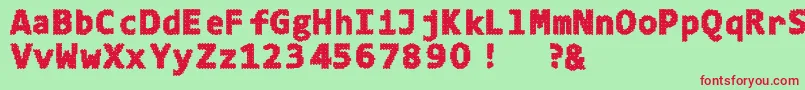 4ka Font – Red Fonts on Green Background