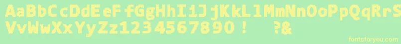 4ka Font – Yellow Fonts on Green Background