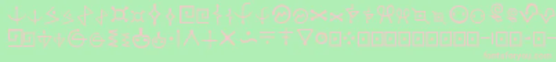 FuturamaAlienAlphabetOne Font – Pink Fonts on Green Background