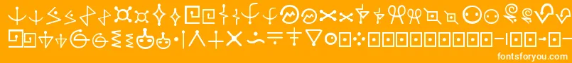 フォントFuturamaAlienAlphabetOne – オレンジの背景に白い文字