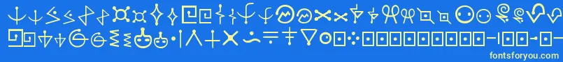 FuturamaAlienAlphabetOne Font – Yellow Fonts on Blue Background