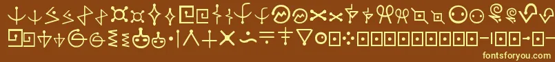 FuturamaAlienAlphabetOne Font – Yellow Fonts on Brown Background