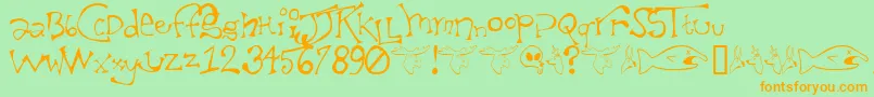 Taxidermist Font – Orange Fonts on Green Background