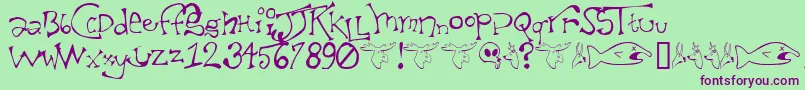 Taxidermist Font – Purple Fonts on Green Background