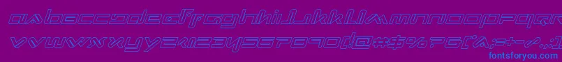 Czcionka Xephyroutital – niebieskie czcionki na fioletowym tle