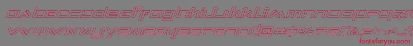 Xephyroutital-Schriftart – Rote Schriften auf grauem Hintergrund