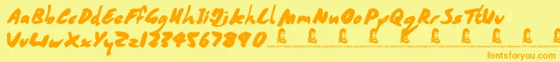 CoffeeMocha Font – Orange Fonts on Yellow Background