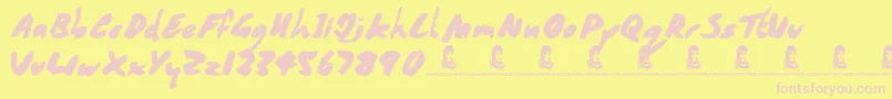 CoffeeMocha Font – Pink Fonts on Yellow Background