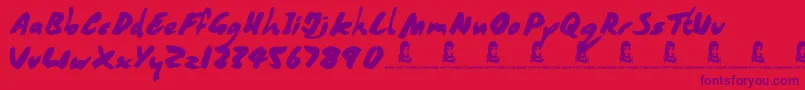 CoffeeMocha Font – Purple Fonts on Red Background