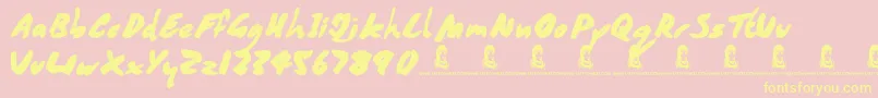 CoffeeMocha Font – Yellow Fonts on Pink Background