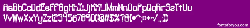 フォントBacklash – 紫の背景に白い文字